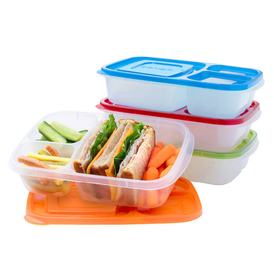 Easyboxes 3-Compartment Food Containers 8-Piece Set