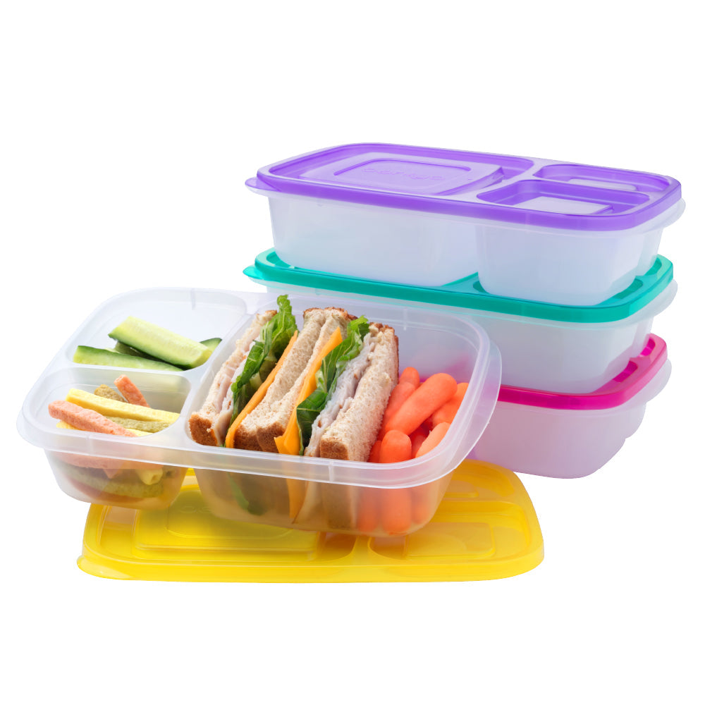 Easyboxes 3-Compartment Food Containers 8-Piece Set