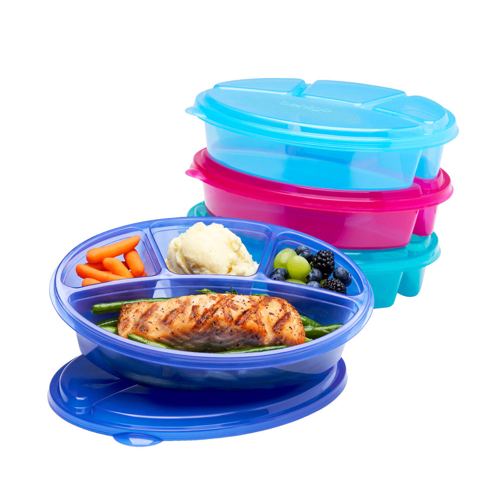 Easyboxes 4-Compartment Oval Containers 8-Piece Set