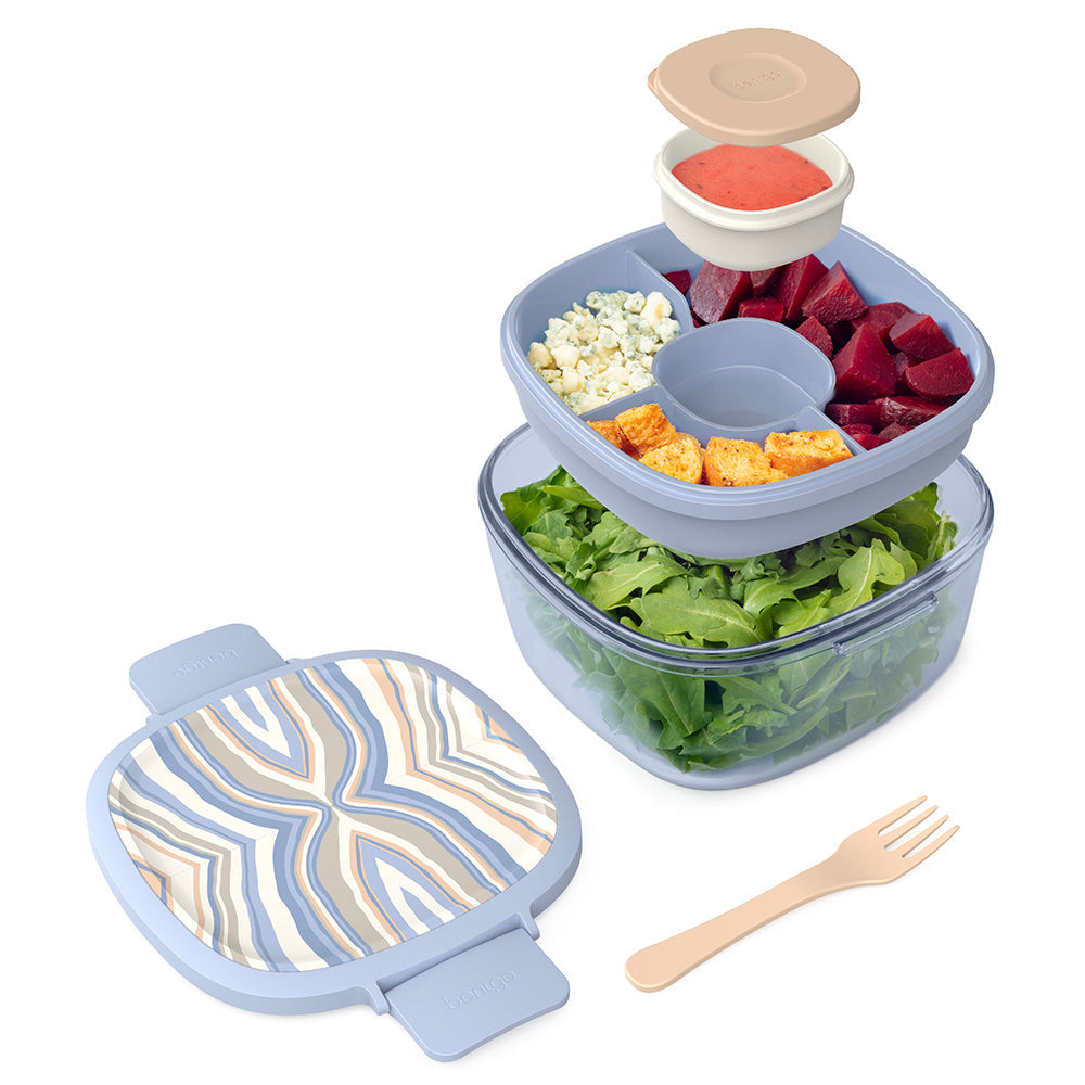 Glass Prints All-in-One Salad Container