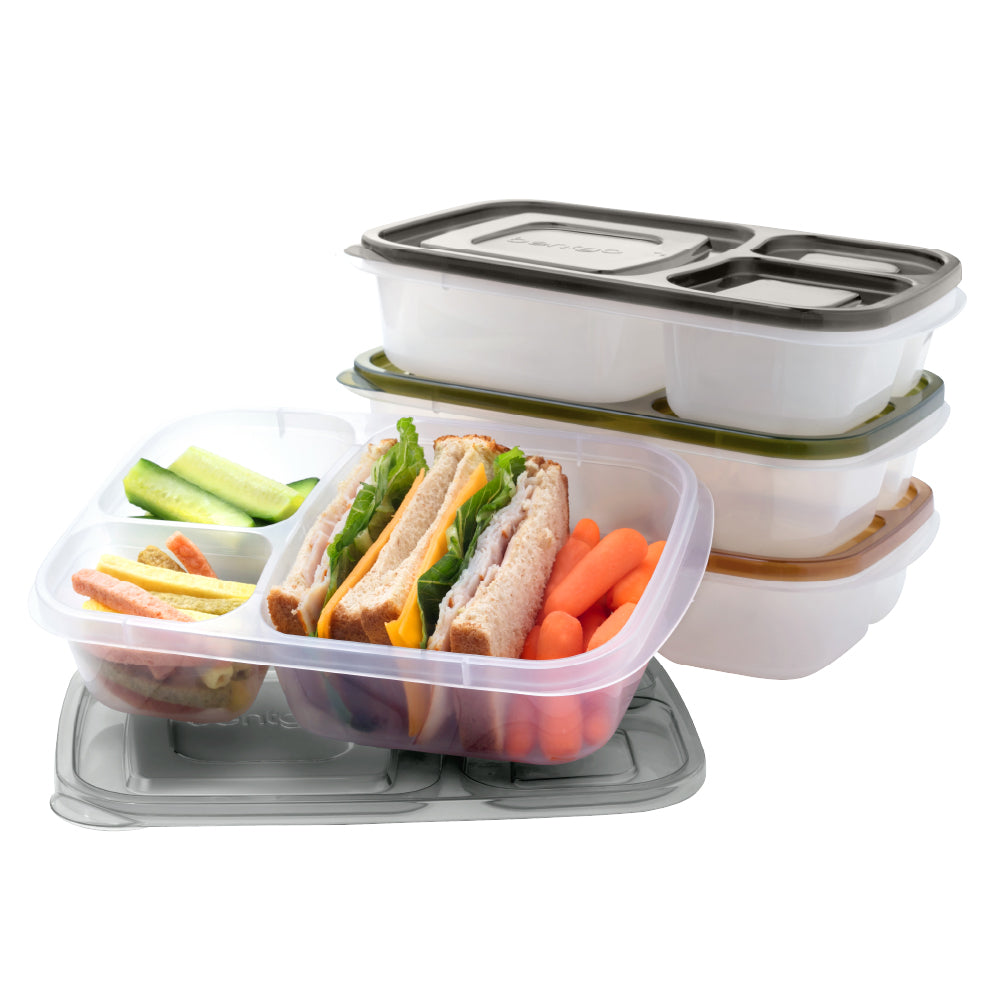 Easyboxes 3-Compartment Food Containers 8-Piece Set