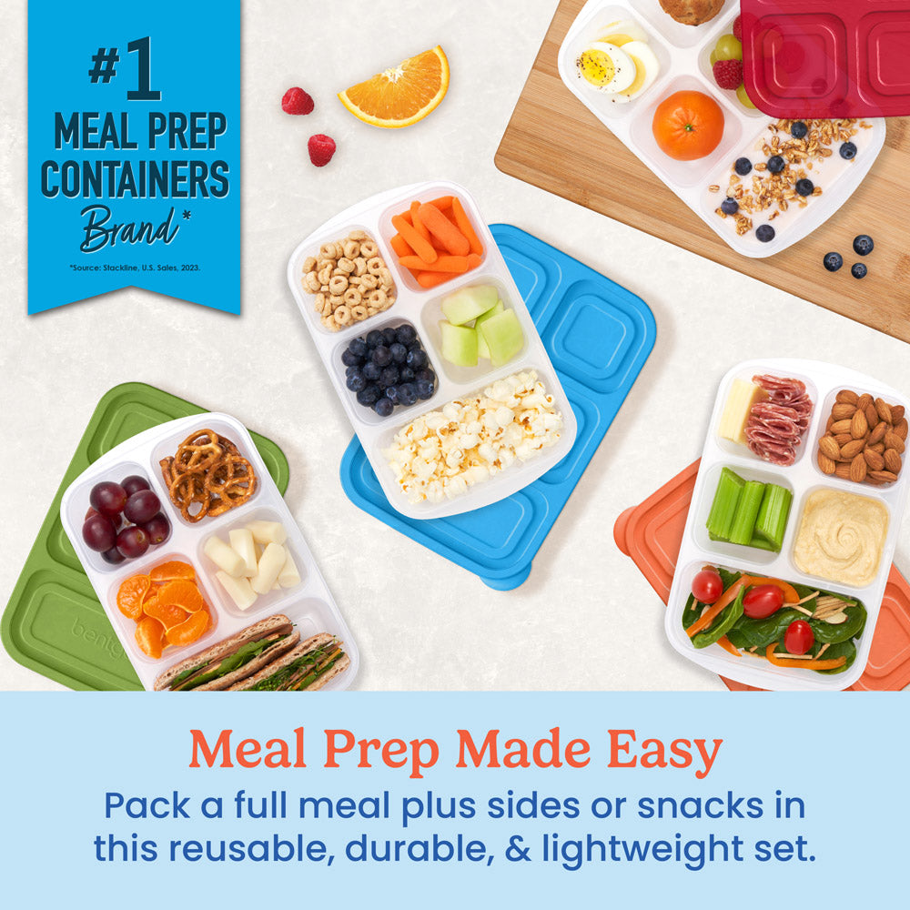 Easyboxes 5-Compartment Food Containers 8-Piece Set