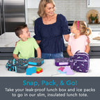 Kids Snap & Go Lunch Box, Insulated Lunch Tote, & Ice Packs