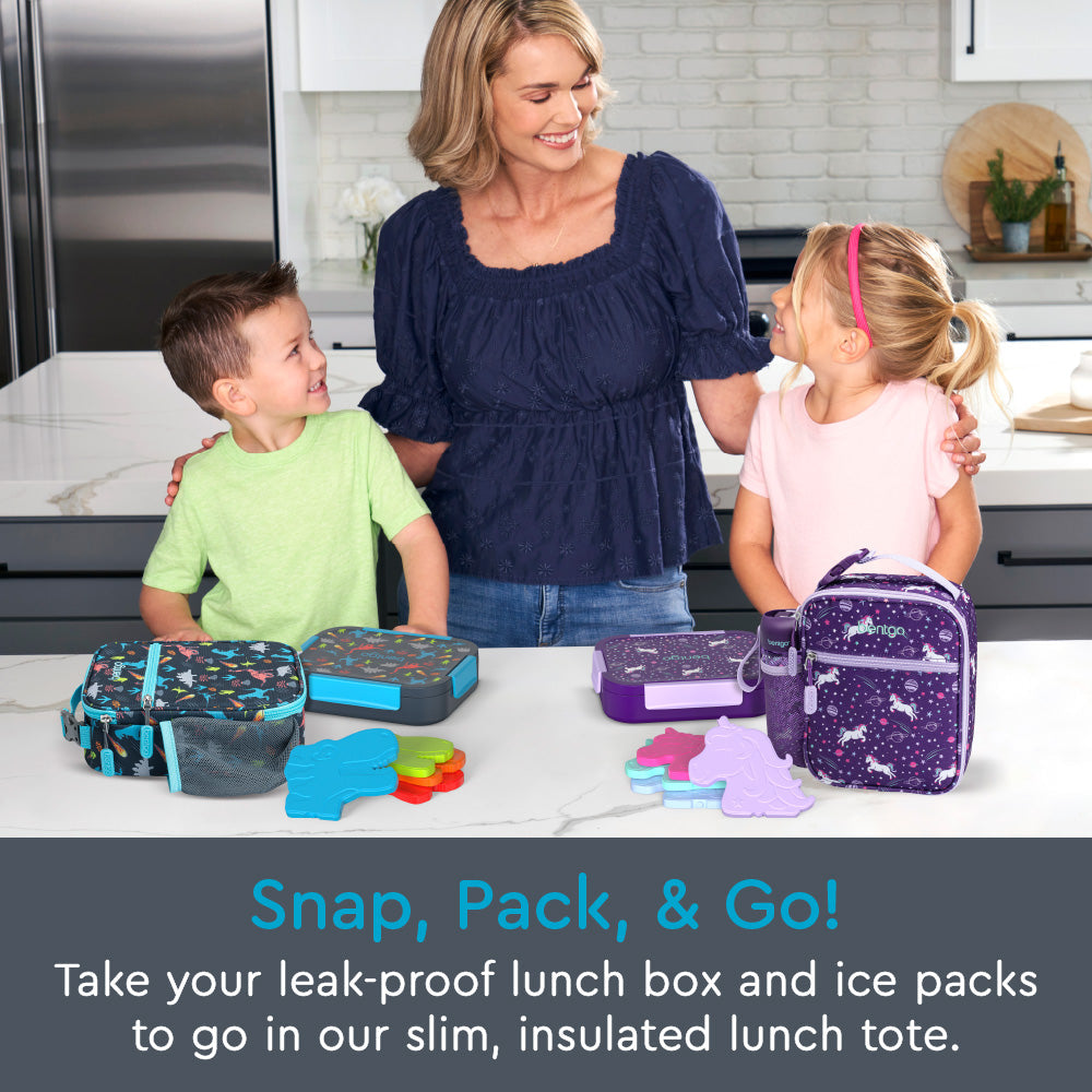 Kids Snap & Go Lunch Box, Insulated Lunch Tote, & Ice Packs