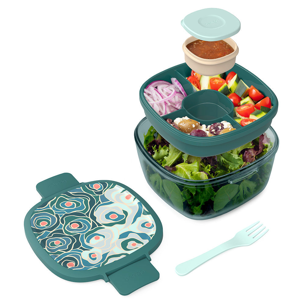 Glass Prints All-in-One Salad Container
