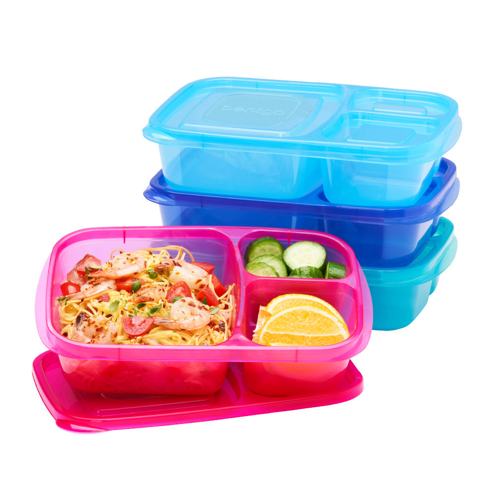 Easyboxes 3-Compartment Food Containers 8-Piece Set