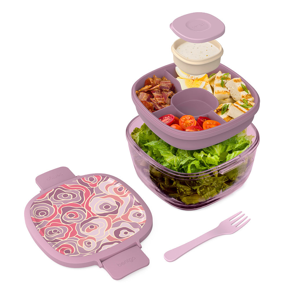 Glass Prints All-in-One Salad Container