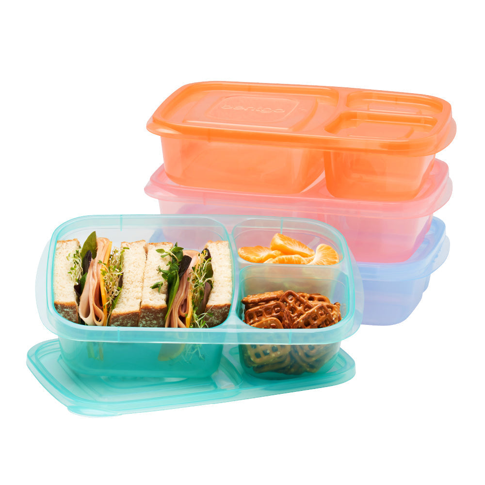 Easyboxes 3-Compartment Food Containers 8-Piece Set