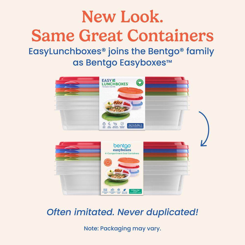 Easyboxes 4-Compartment Oval Containers 8-Piece Set