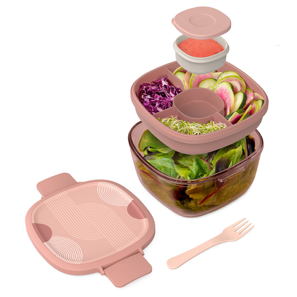Glass Prints All-in-One Salad Container