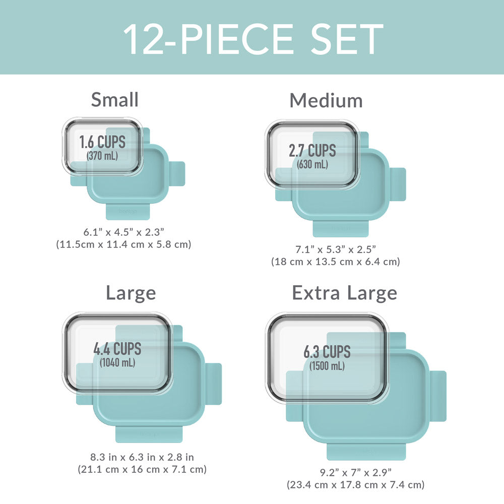 Glass Leak-Proof Food Storage Set (12-Piece)