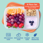 Easyboxes 3-Compartment Food Containers 8-Piece Set