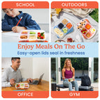 Easyboxes 5-Compartment Food Containers 8-Piece Set