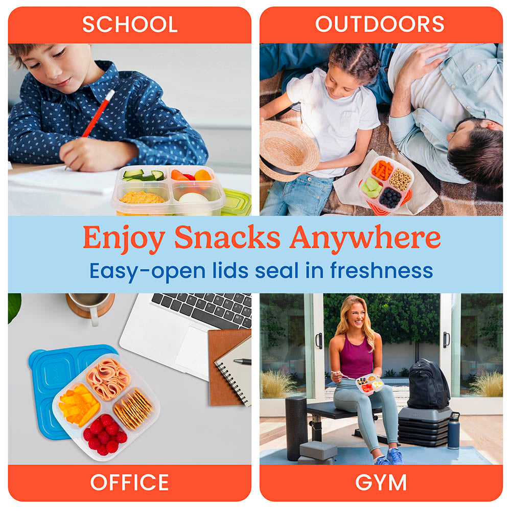 Easyboxes 4-Compartment Snack Containers 20-Piece Set