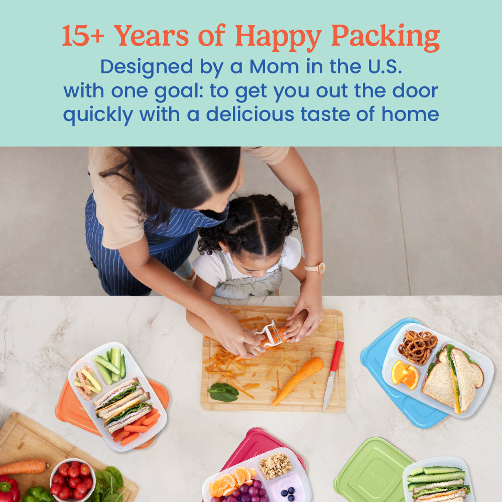 Easyboxes 3-Compartment Food Containers 8-Piece Set
