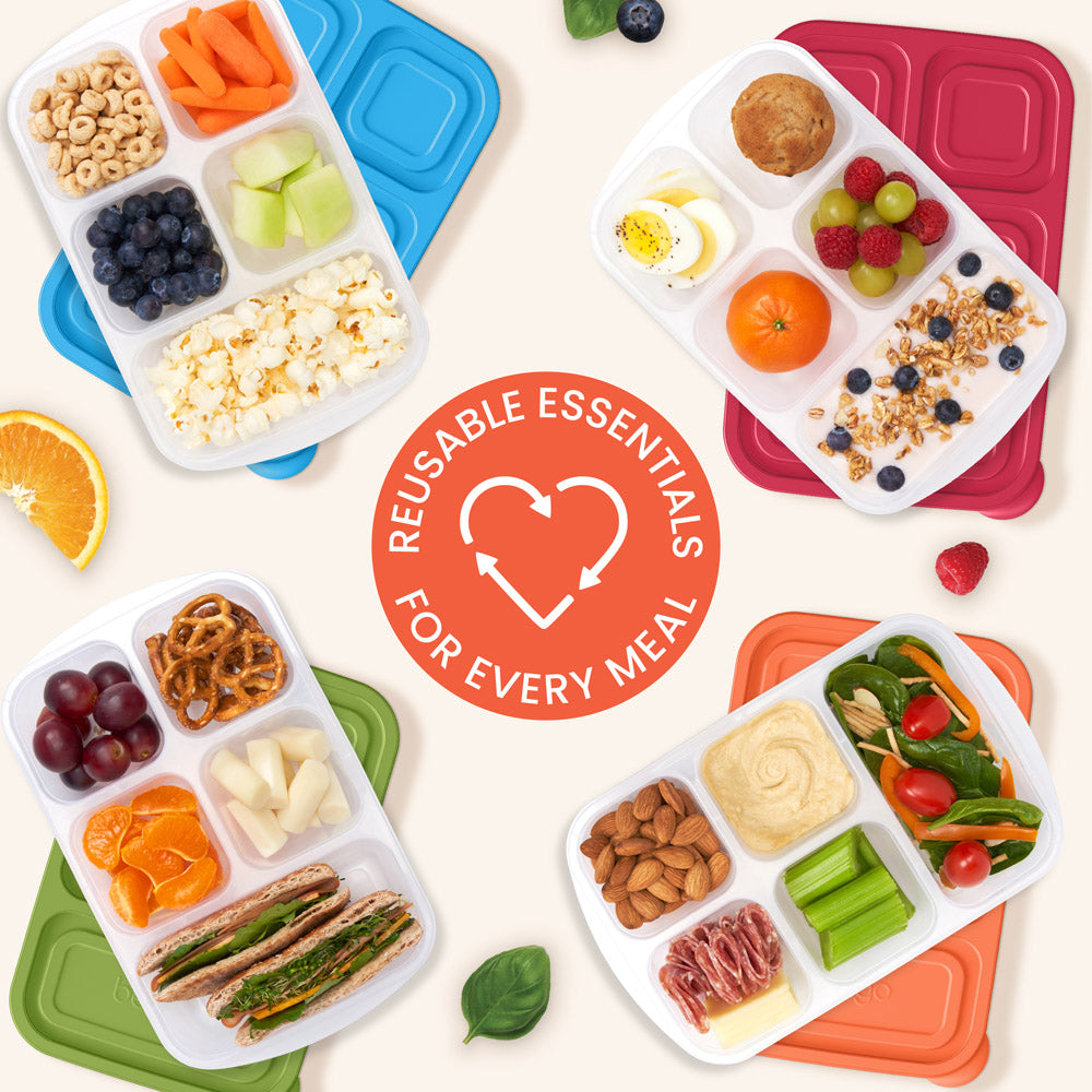 Easyboxes 5-Compartment Food Containers 8-Piece Set