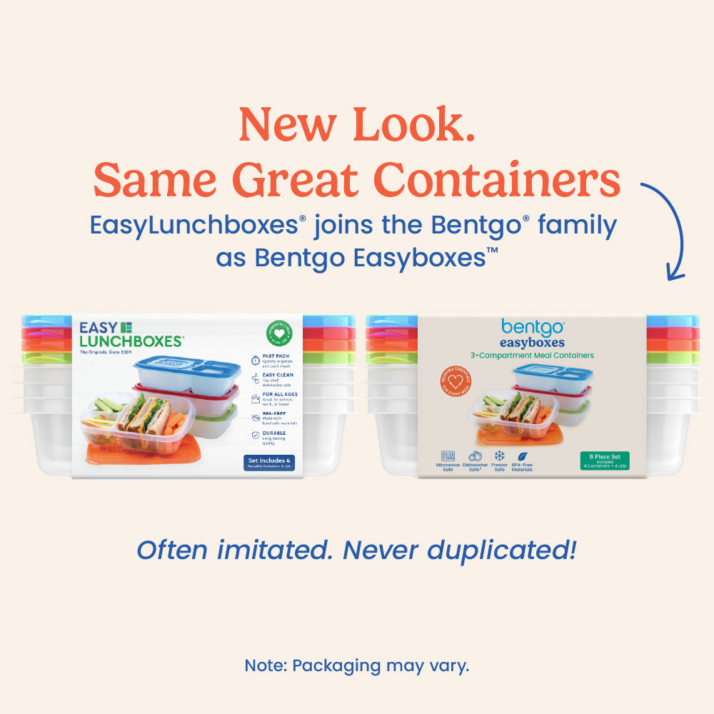 Easyboxes 3-Compartment Food Containers 8-Piece Set