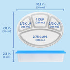 Easyboxes 4-Compartment Oval Containers 8-Piece Set