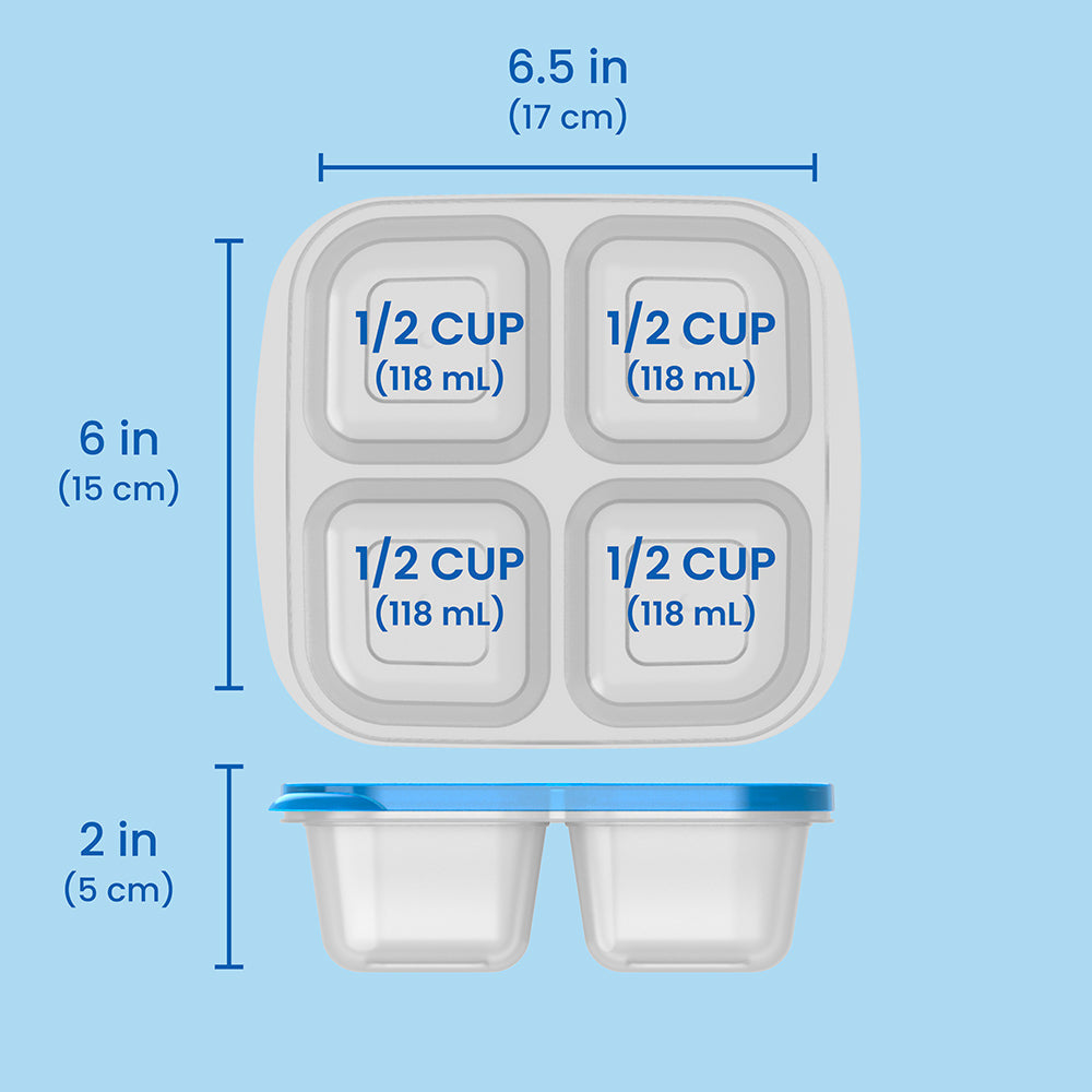 Easyboxes 4-Compartment Snack Containers 20-Piece Set