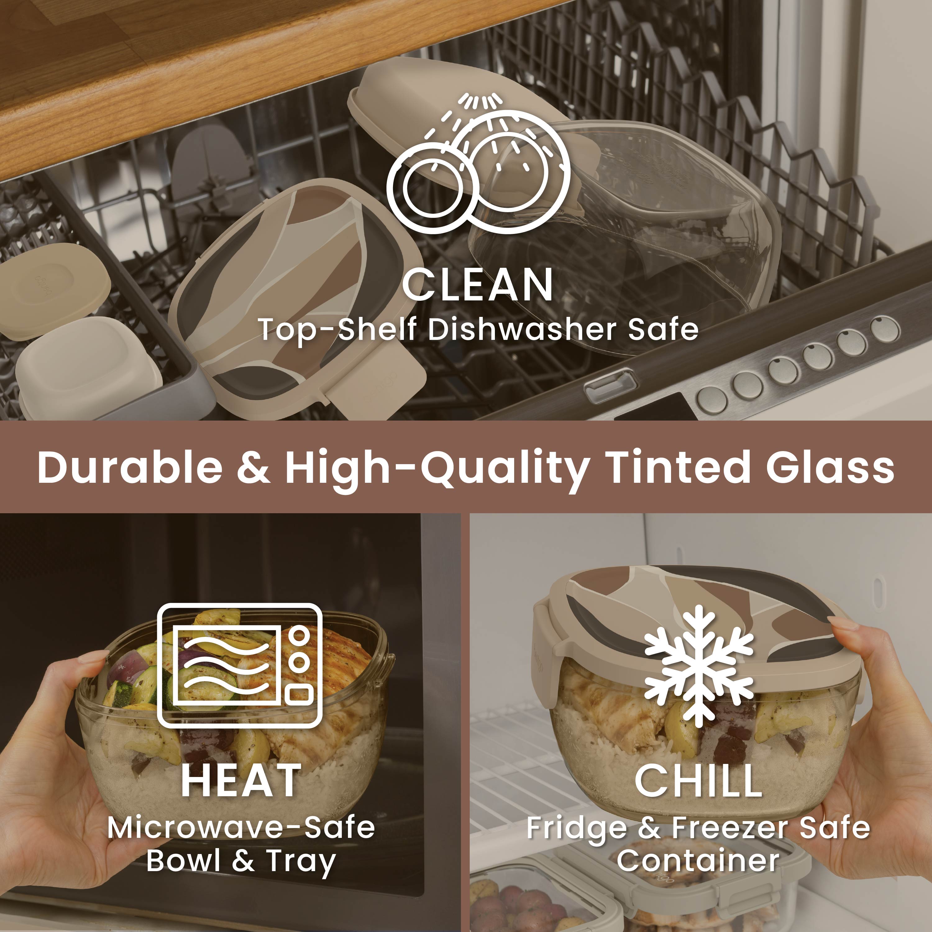 Glass Prints All-in-One Salad Container