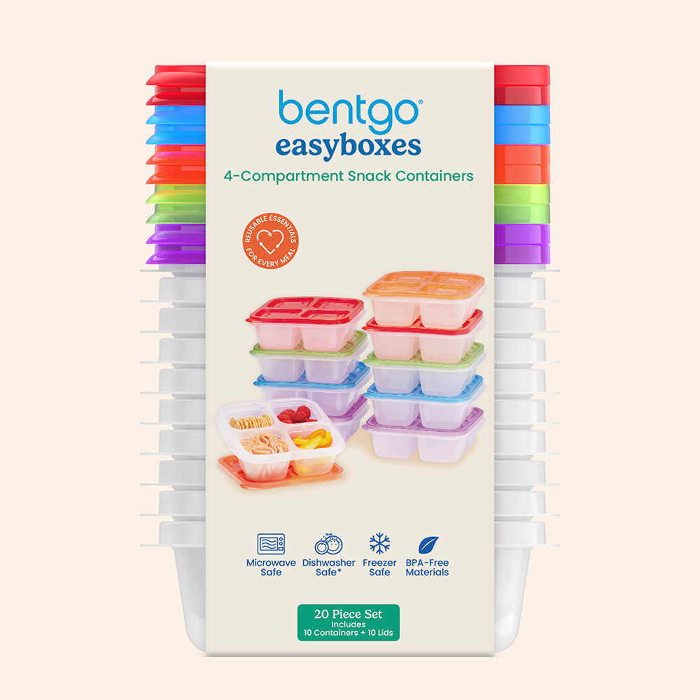 Easyboxes 4-Compartment Snack Containers 20-Piece Set