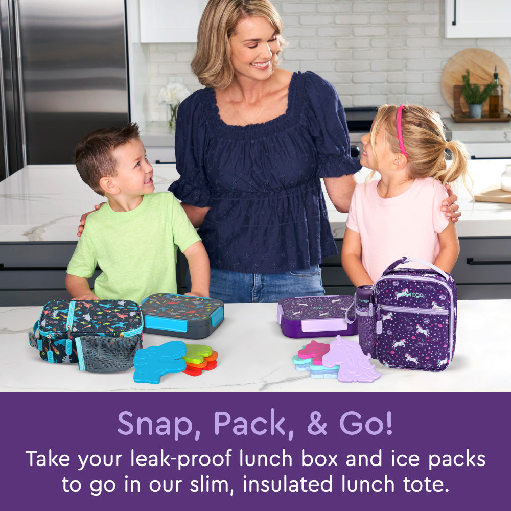 Kids Snap & Go Lunch Box, Insulated Lunch Tote, & Ice Packs
