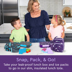 Kids Snap & Go Lunch Box, Insulated Lunch Tote, & Ice Packs