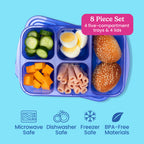 Easyboxes 5-Compartment Food Containers 8-Piece Set