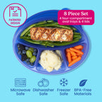 Easyboxes 4-Compartment Oval Containers 8-Piece Set