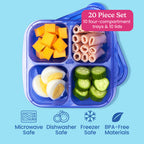 Easyboxes 4-Compartment Snack Containers 20-Piece Set