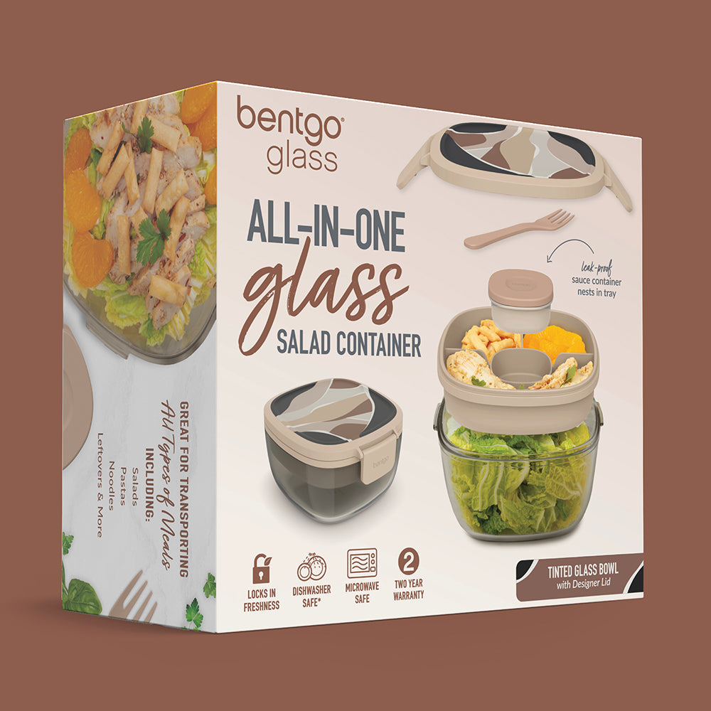 Glass Prints All-in-One Salad Container
