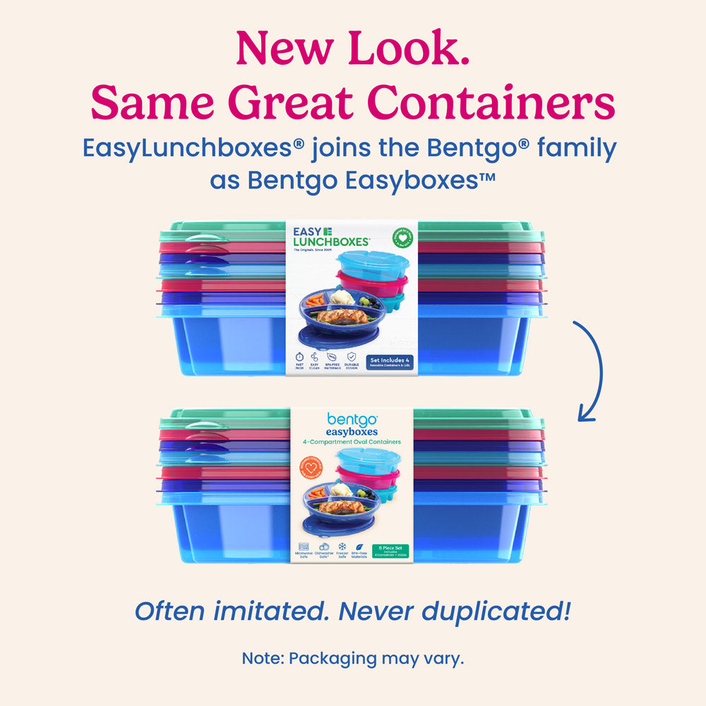 Easyboxes 4-Compartment Oval Containers 8-Piece Set