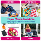 Easyboxes 4-Compartment Oval Containers 8-Piece Set