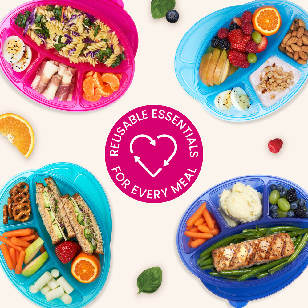 Easyboxes 4-Compartment Oval Containers 8-Piece Set