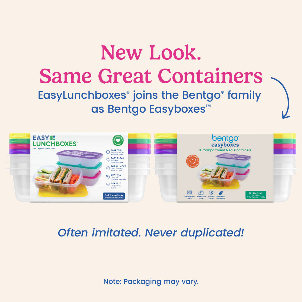 Easyboxes 3-Compartment Food Containers 8-Piece Set