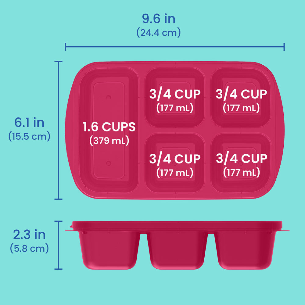 Easyboxes 5-Compartment Food Containers 8-Piece Set