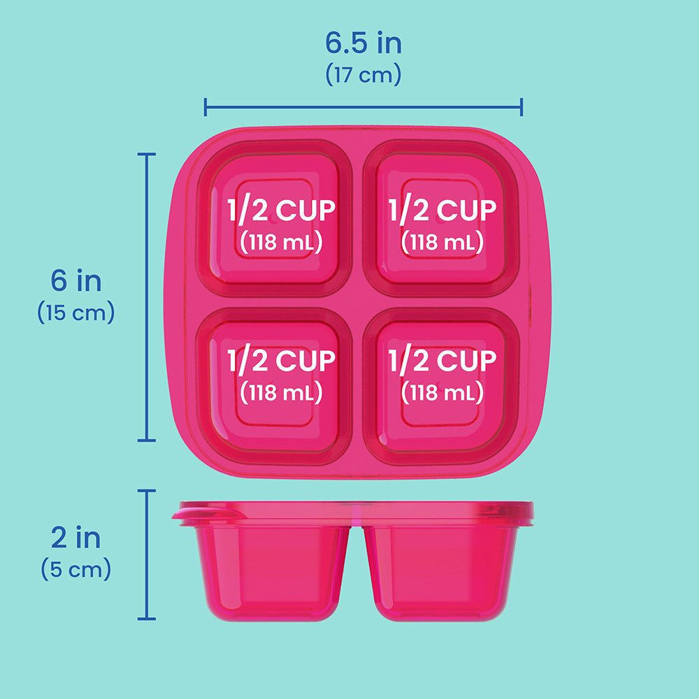 Easyboxes 4-Compartment Snack Containers 20-Piece Set