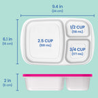 Easyboxes 3-Compartment Food Containers 8-Piece Set