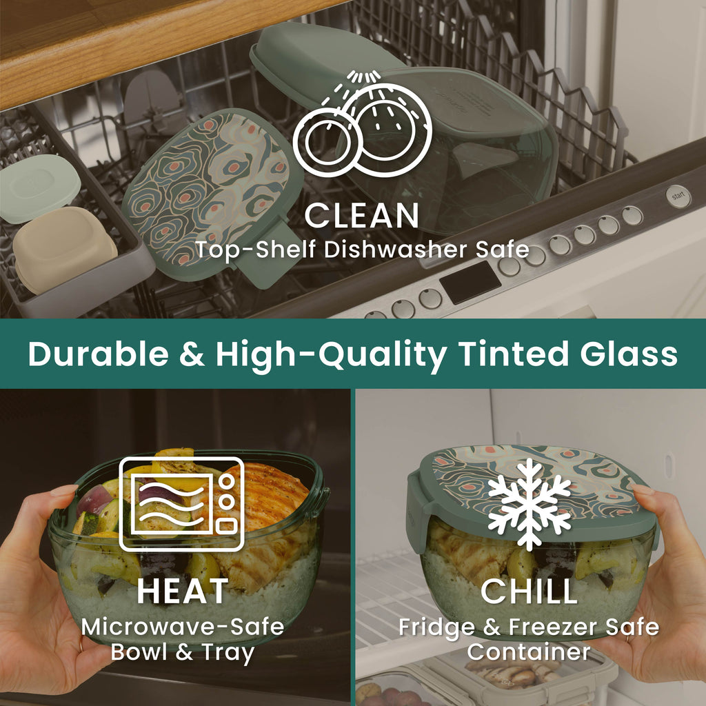 Glass Prints All-in-One Salad Container