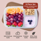 Easyboxes 3-Compartment Food Containers 8-Piece Set