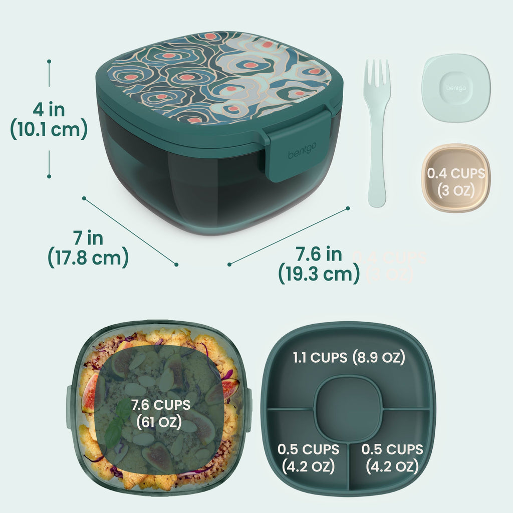 Glass Prints All-in-One Salad Container