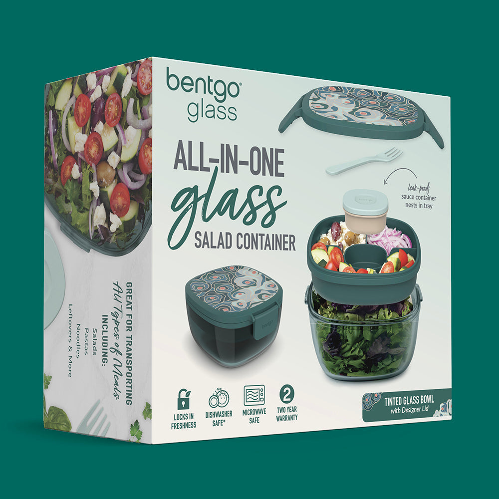 Glass Prints All-in-One Salad Container