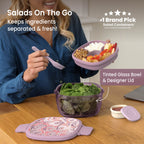 Glass Prints All-in-One Salad Container