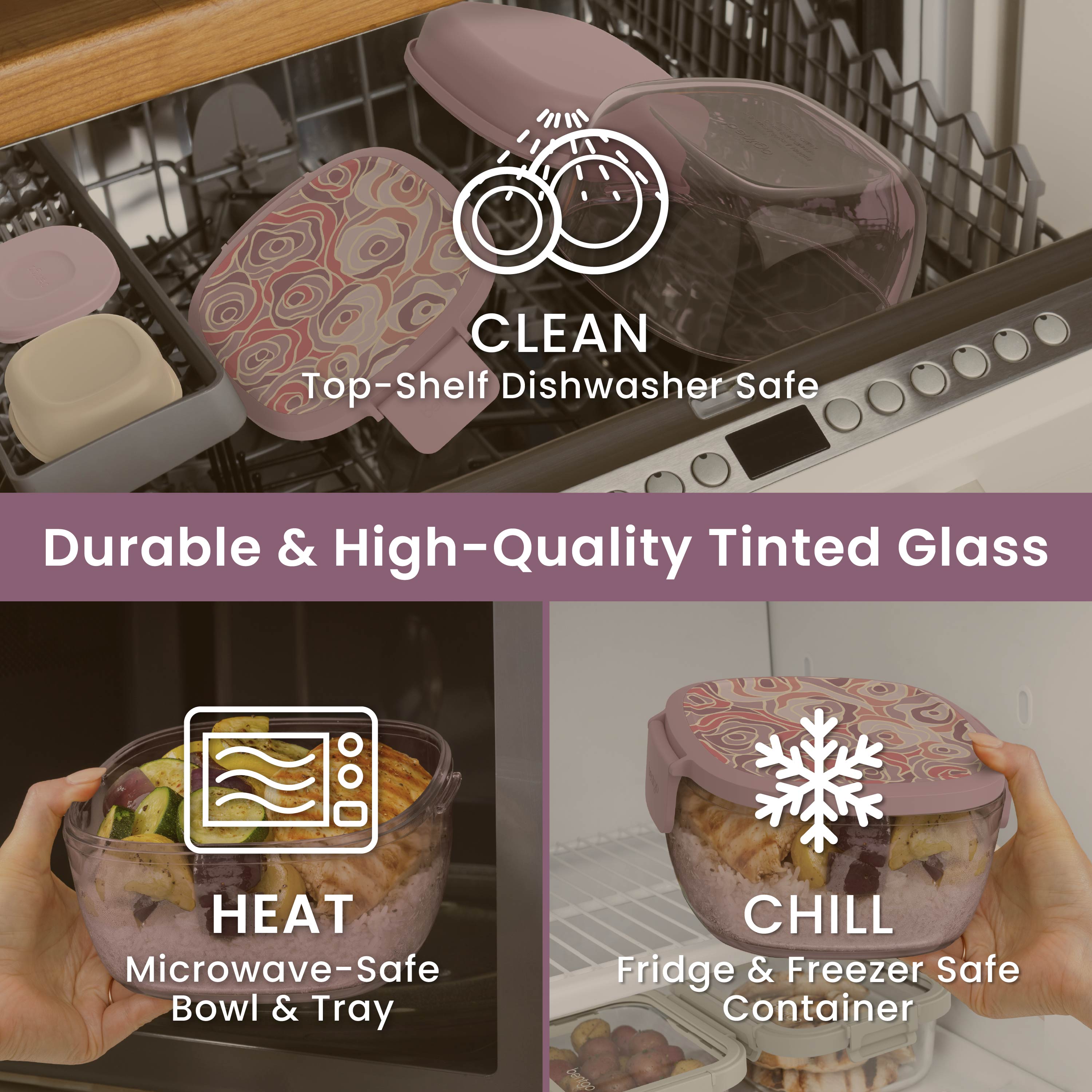 Glass Prints All-in-One Salad Container