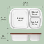 Easyboxes 3-Compartment Food Containers 8-Piece Set