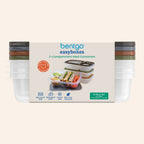 Easyboxes 3-Compartment Food Containers 8-Piece Set