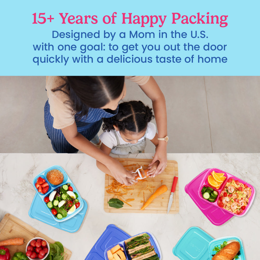 Easyboxes 3-Compartment Food Containers 8-Piece Set