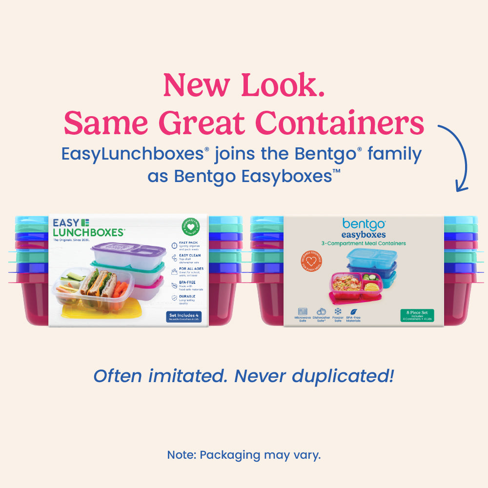 Easyboxes 3-Compartment Food Containers 8-Piece Set