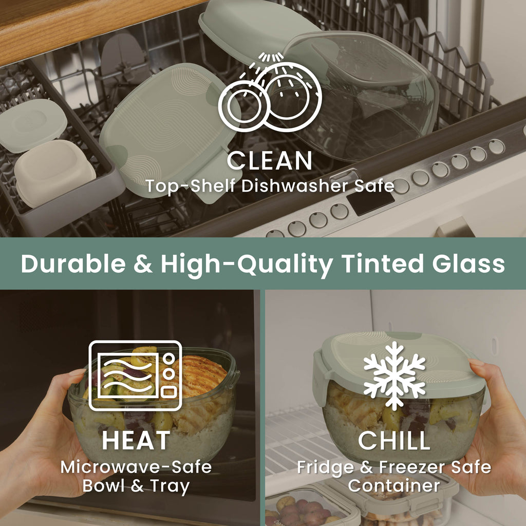 Glass Prints All-in-One Salad Container
