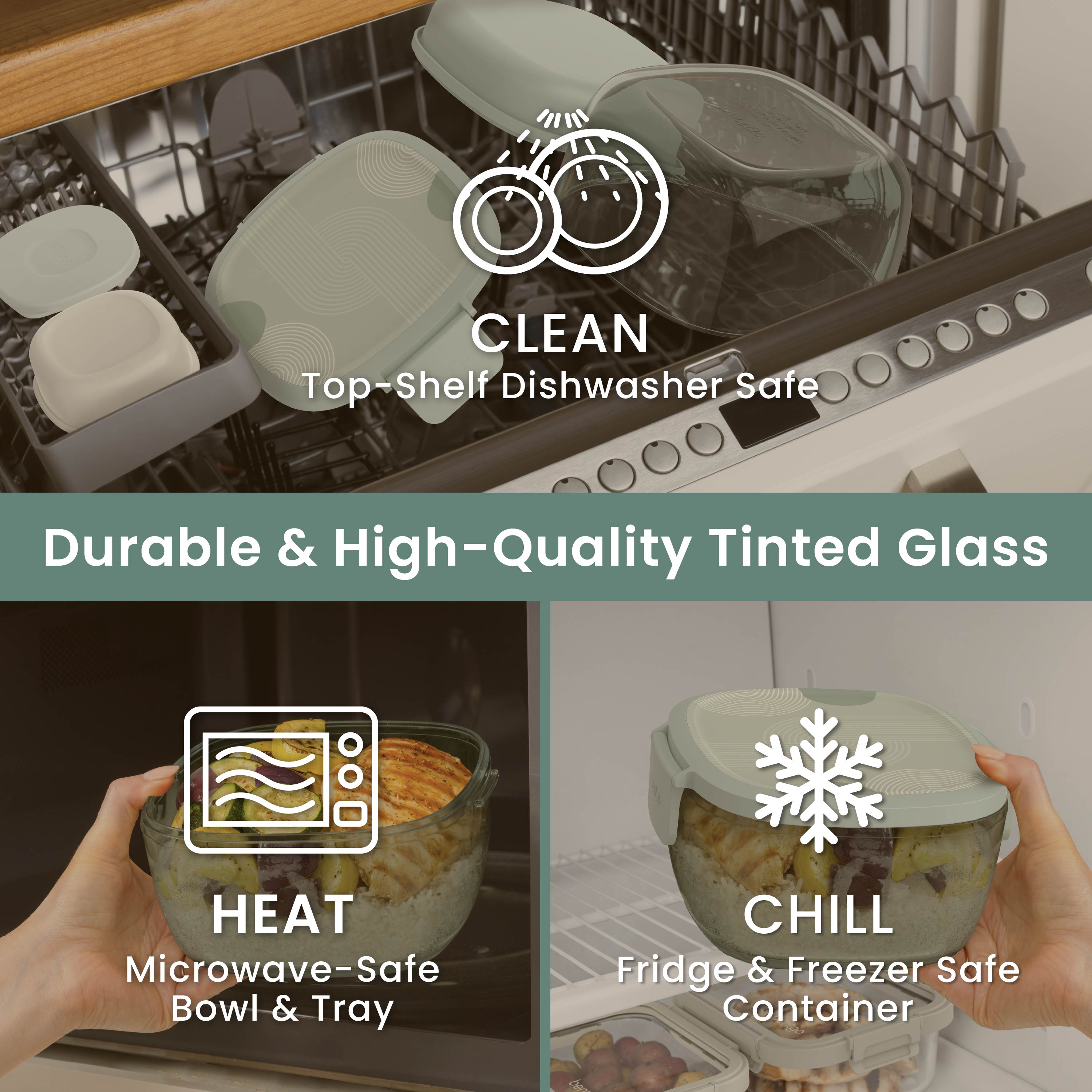 Glass Prints All-in-One Salad Container